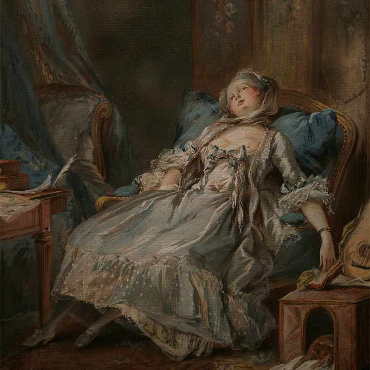 La lectrice endormie de Pierre-Antoine Baudouin, XVIIIe siècle