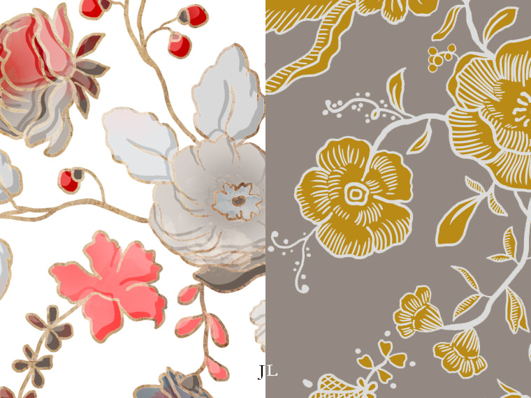 Motifs textiles floraux